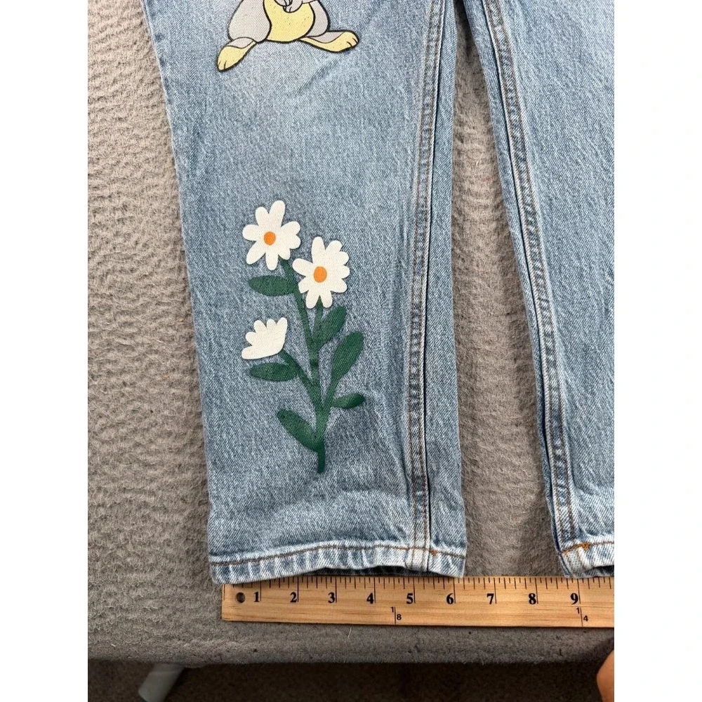 Disney Bambi Thumper Jeans Womens Size 20 Painted Denim Daisy Butterfly Straight